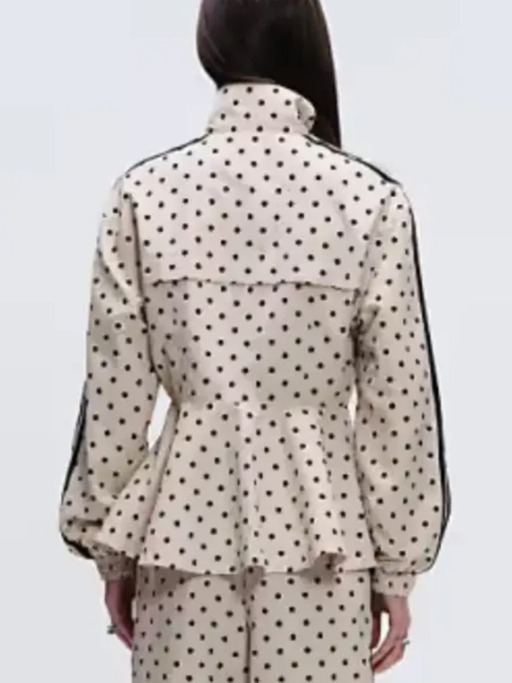 adidas x ASOS Originals Cream and Black Polka Dot Bomber Jacket - Picture 7 of 7